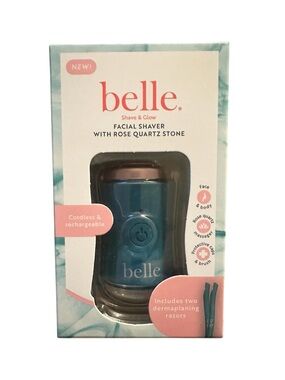 Belle Facial Shaver with Rose Quartz Stone - Teal